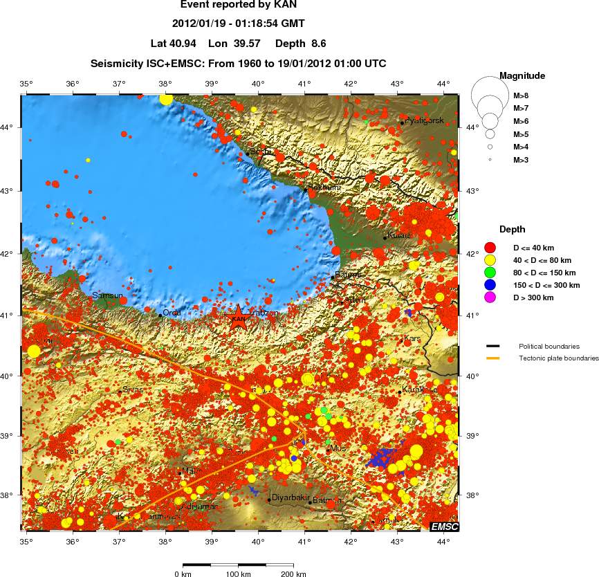 regional historical seismicity