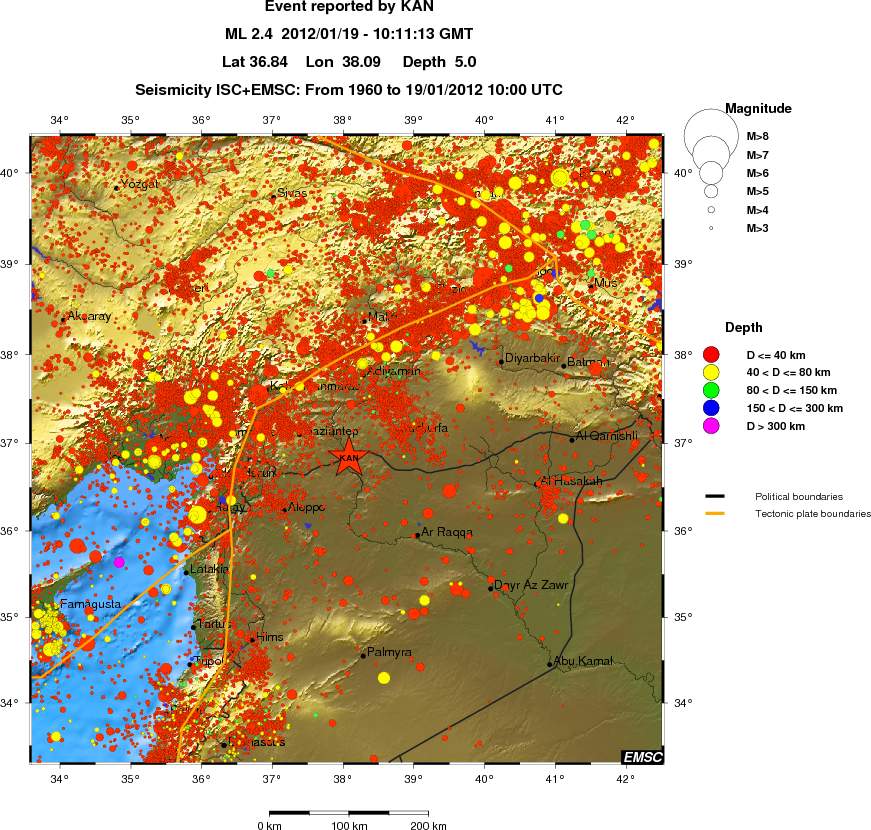 regional historical seismicity