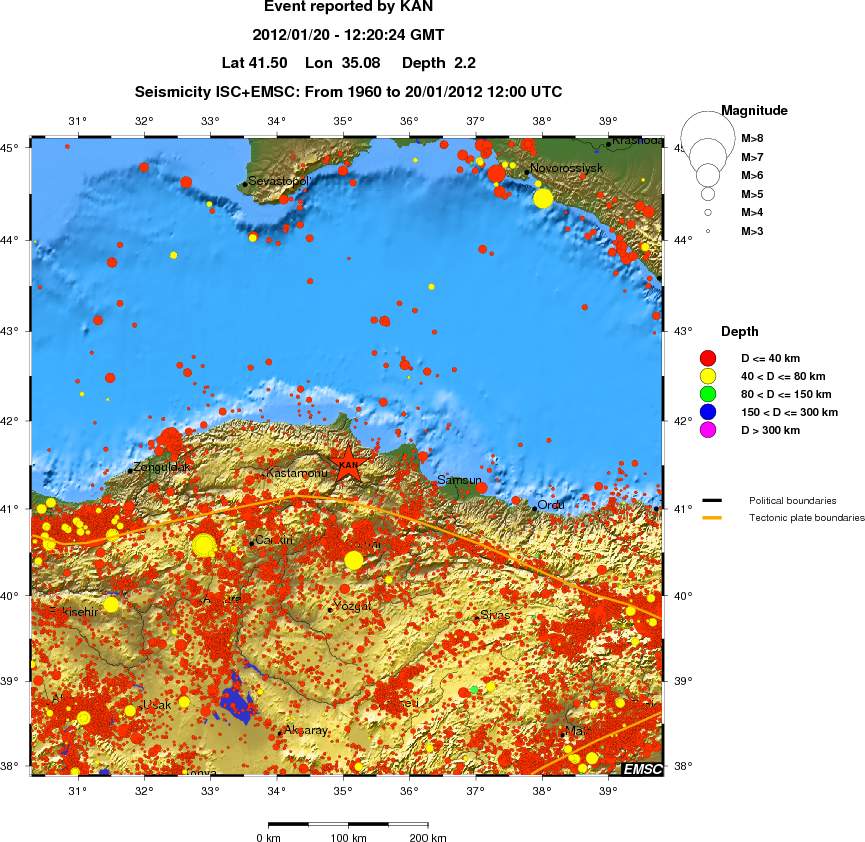 regional historical seismicity
