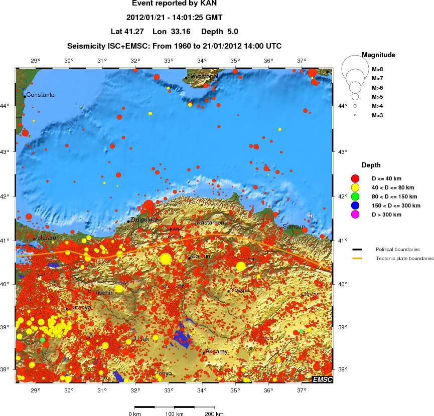 regional historical seismicity
