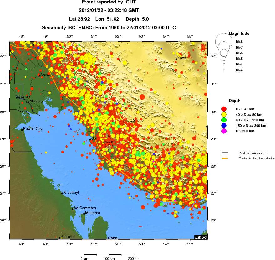 regional historical seismicity