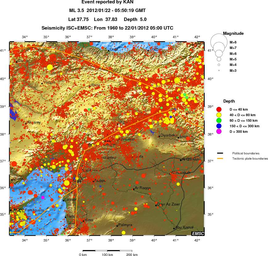 regional historical seismicity