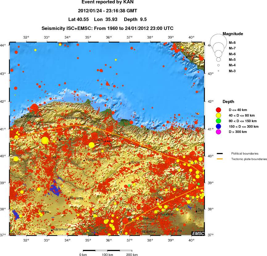 regional historical seismicity