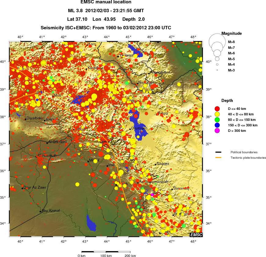 regional historical seismicity