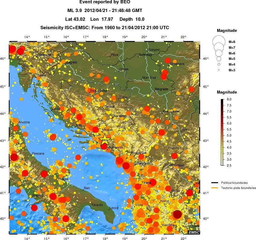 regional magnitude historical seismicity