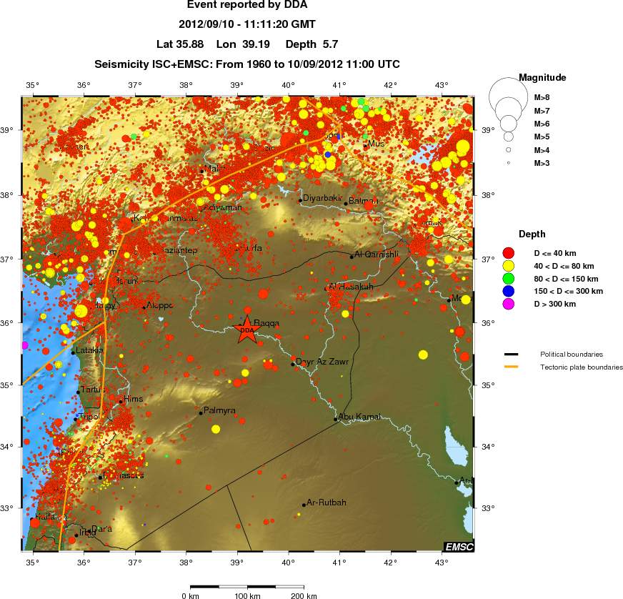 regional historical seismicity