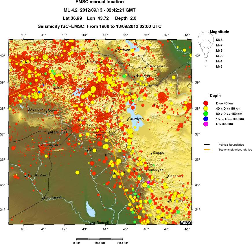 regional historical seismicity