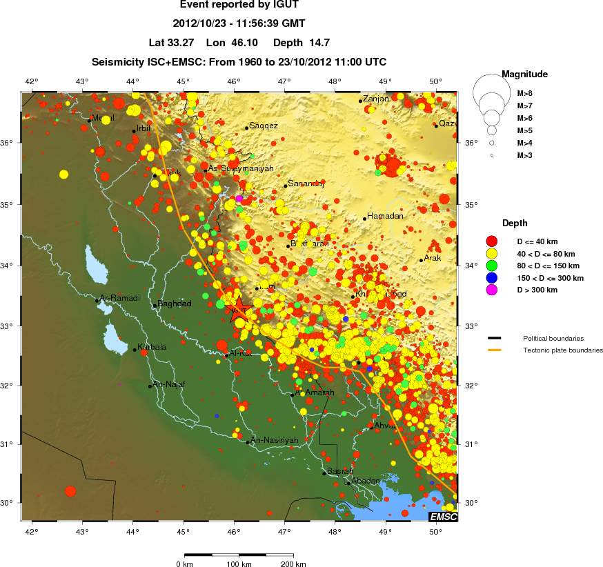 regional historical seismicity