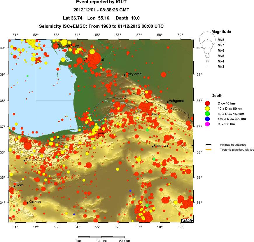 regional historical seismicity