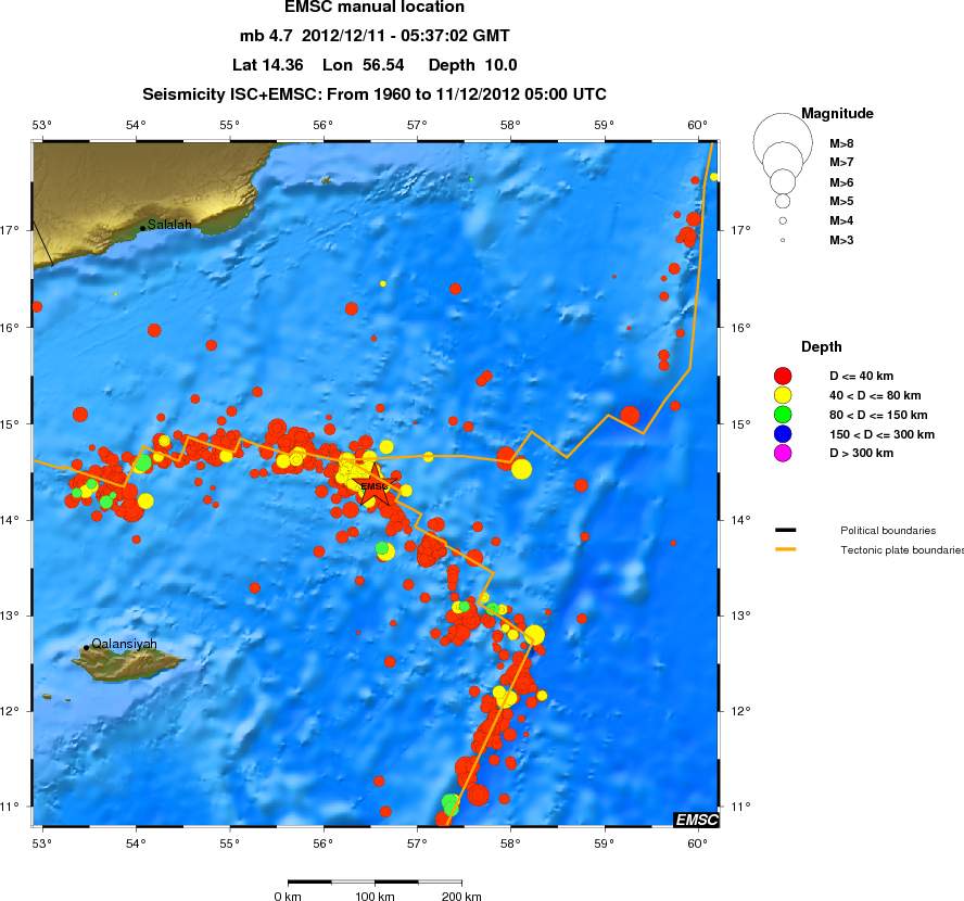 regional historical seismicity
