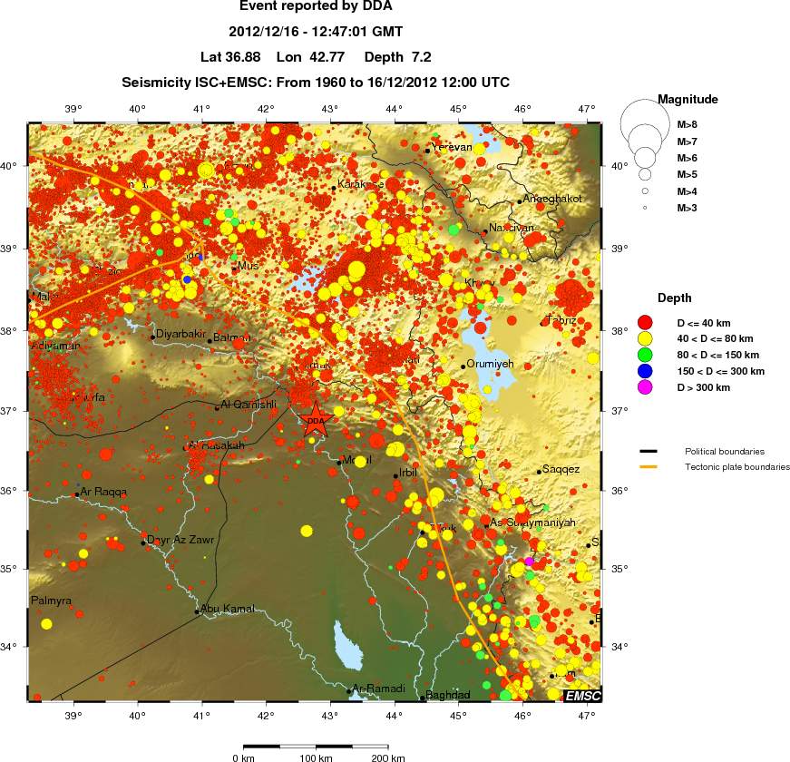 regional historical seismicity