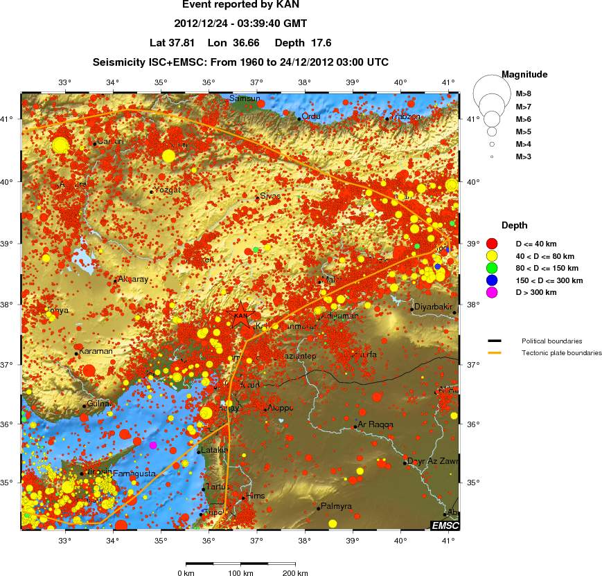 regional historical seismicity
