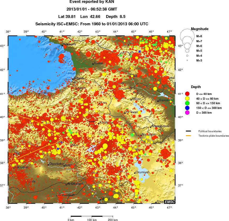 regional historical seismicity