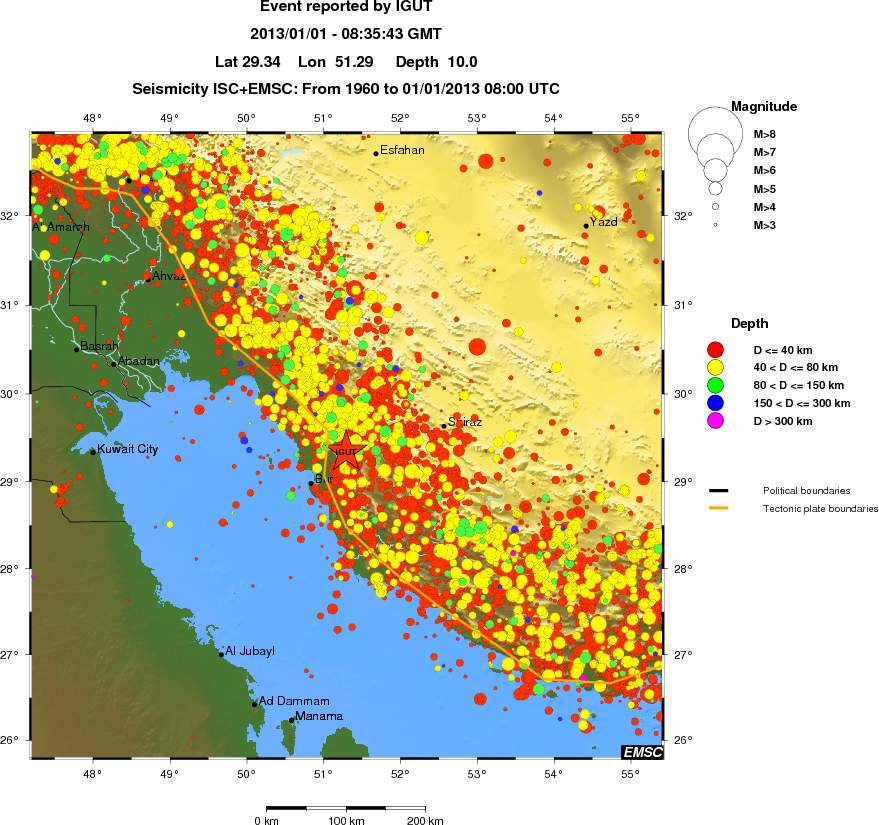 regional historical seismicity