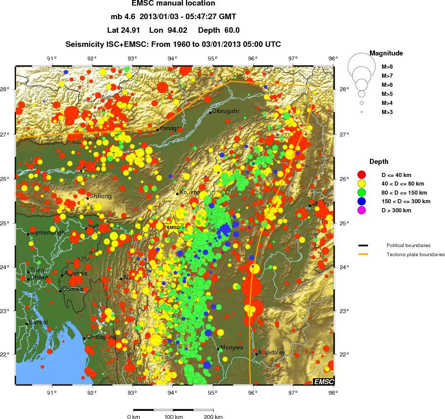 regional historical seismicity