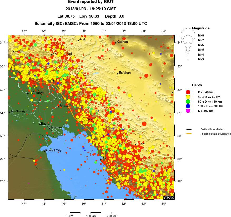 regional historical seismicity