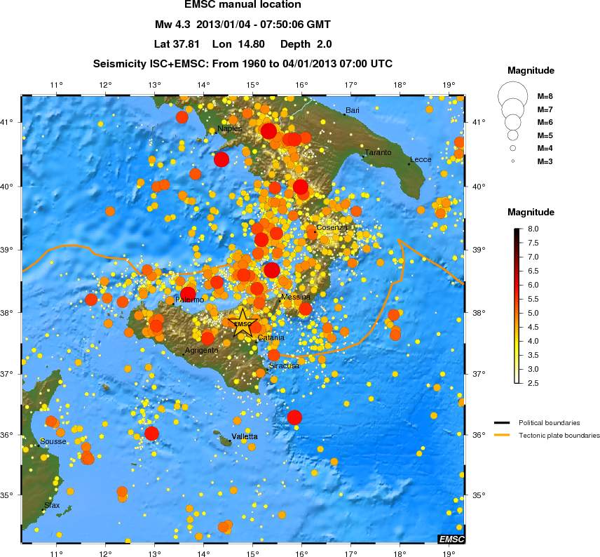 regional magnitude historical seismicity