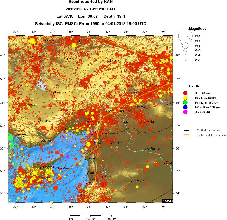 regional historical seismicity