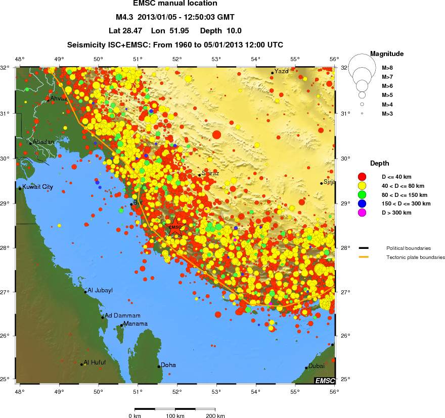 regional historical seismicity