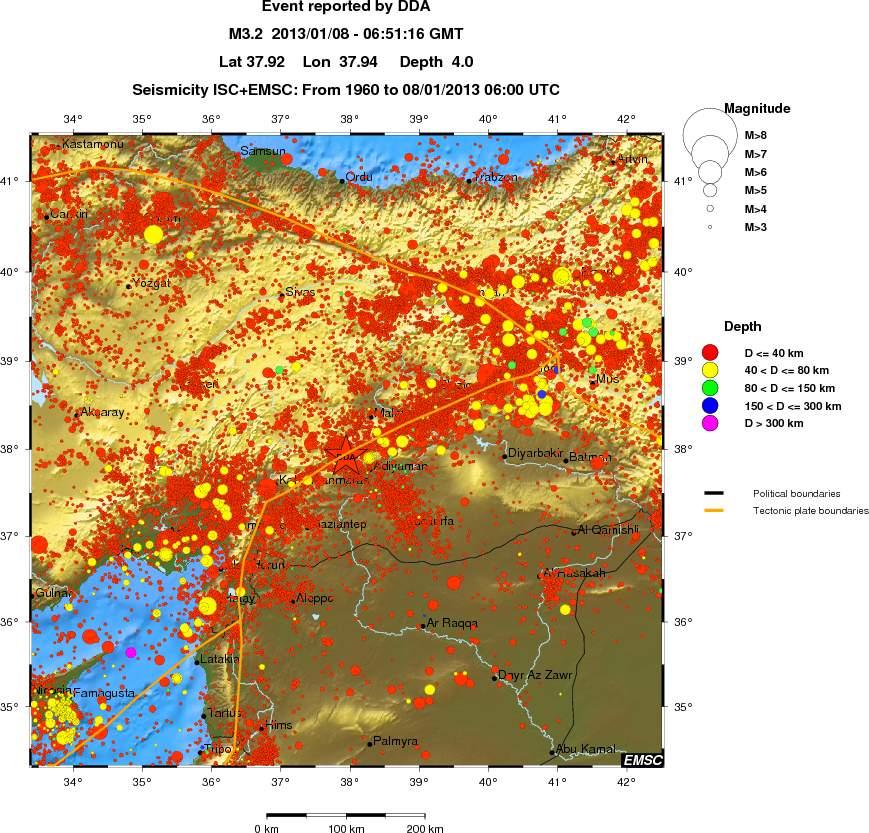 regional historical seismicity