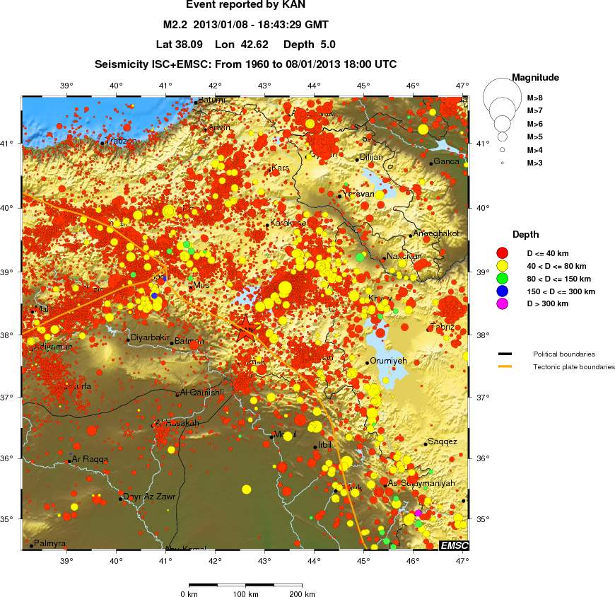 regional historical seismicity