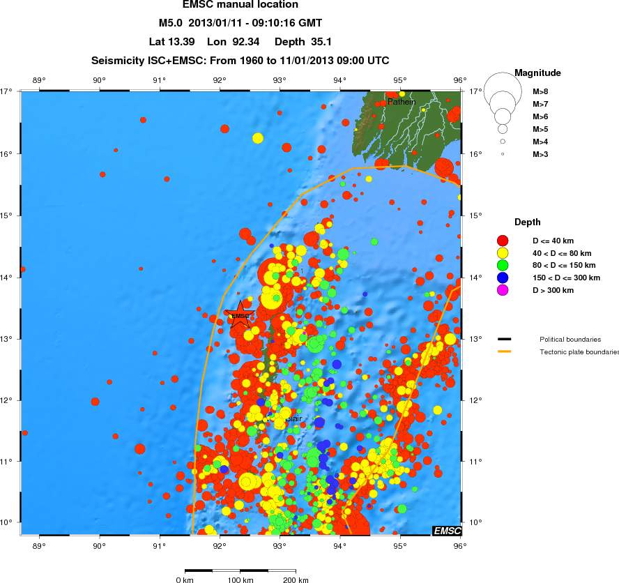 regional historical seismicity