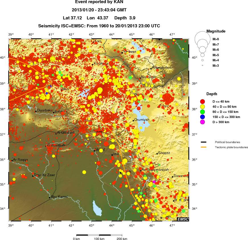 regional historical seismicity