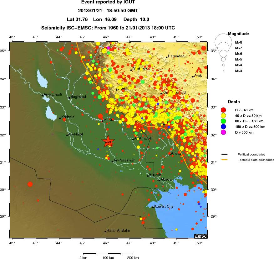 regional historical seismicity