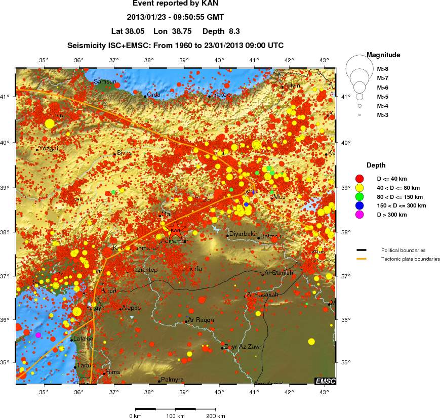 regional historical seismicity
