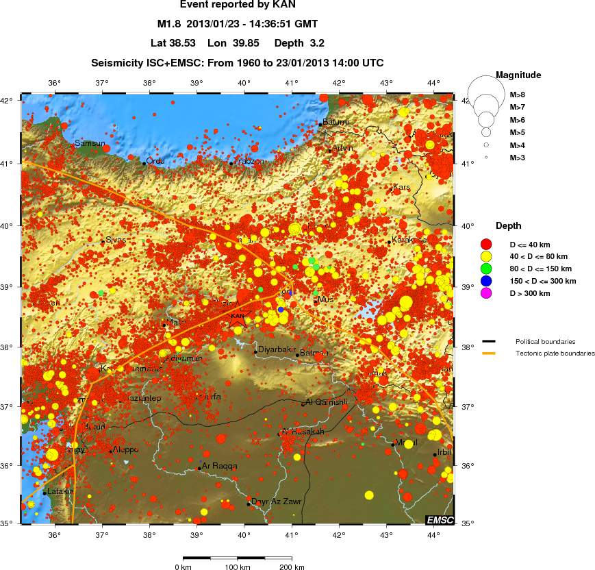 regional historical seismicity