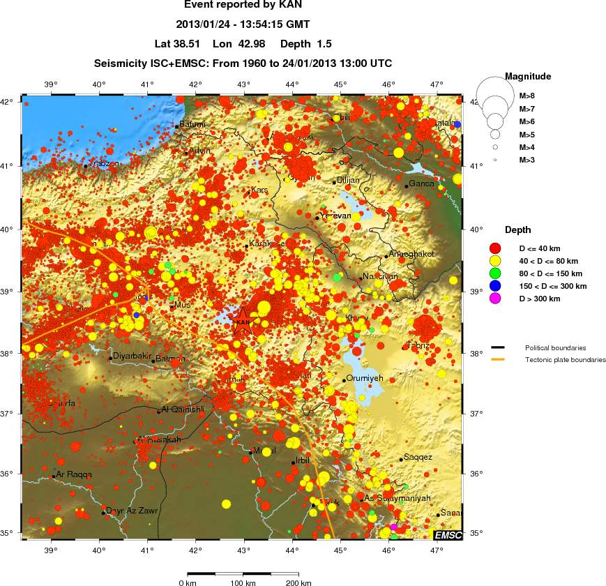 regional historical seismicity