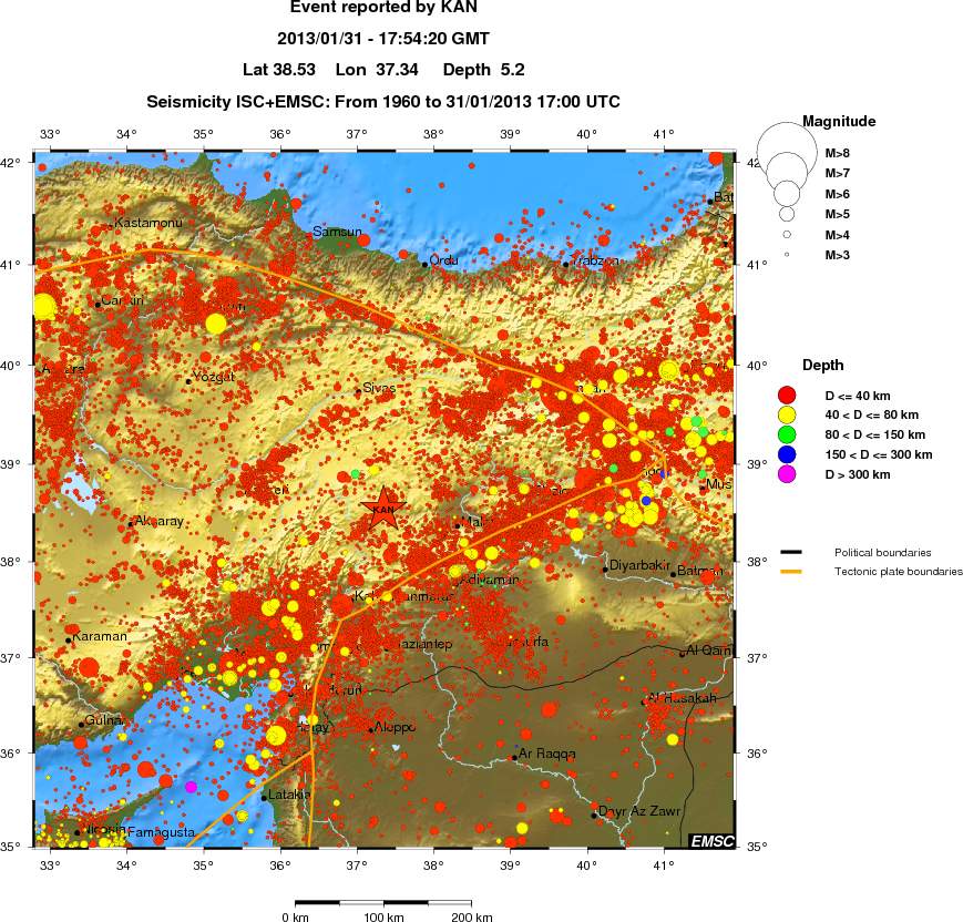 regional historical seismicity