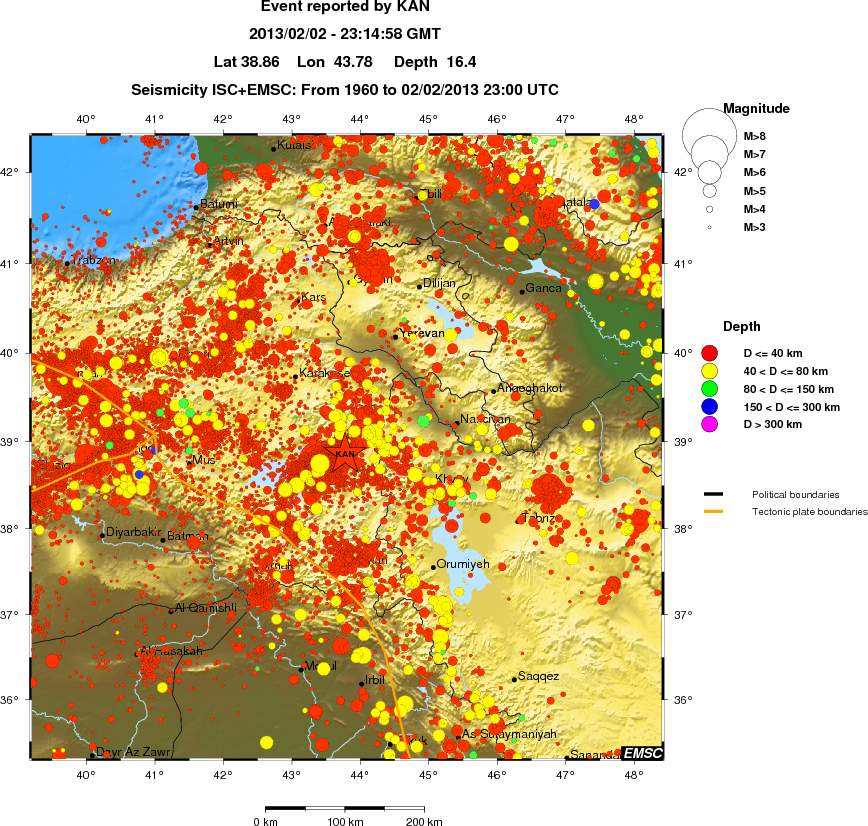 regional historical seismicity
