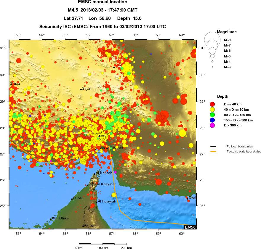 regional historical seismicity