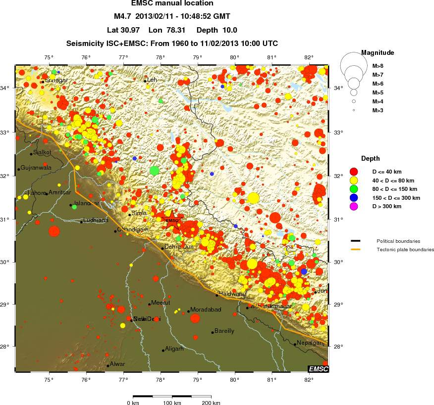 regional historical seismicity