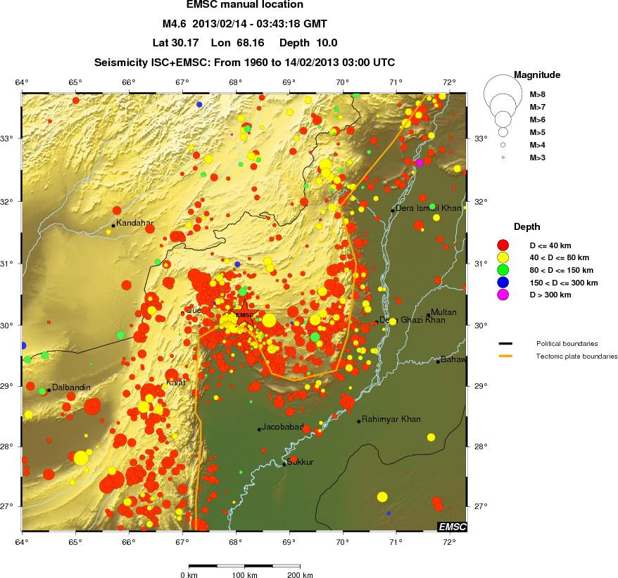 regional historical seismicity