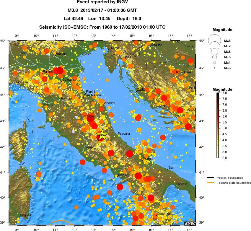 regional magnitude historical seismicity