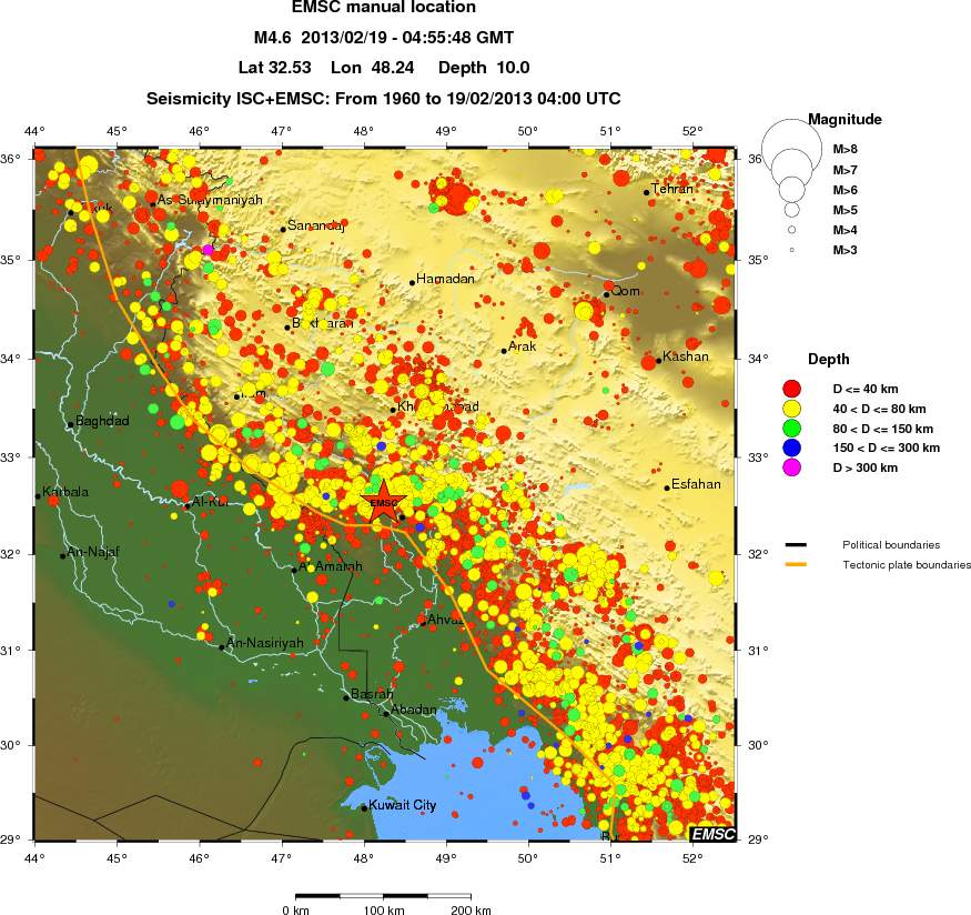 regional historical seismicity