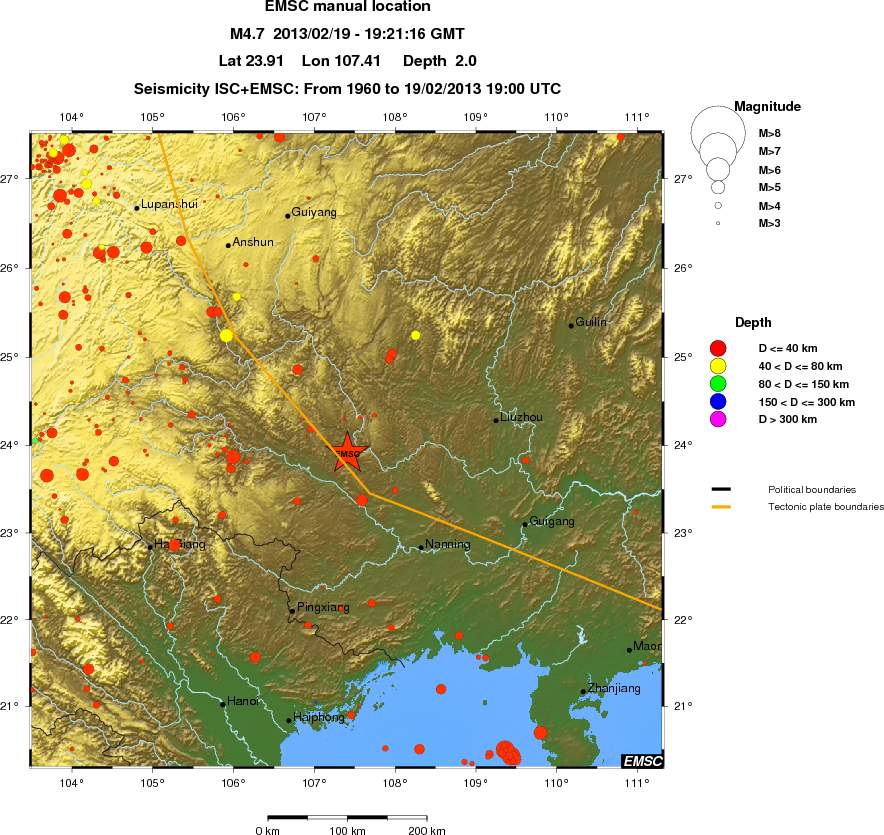 regional historical seismicity