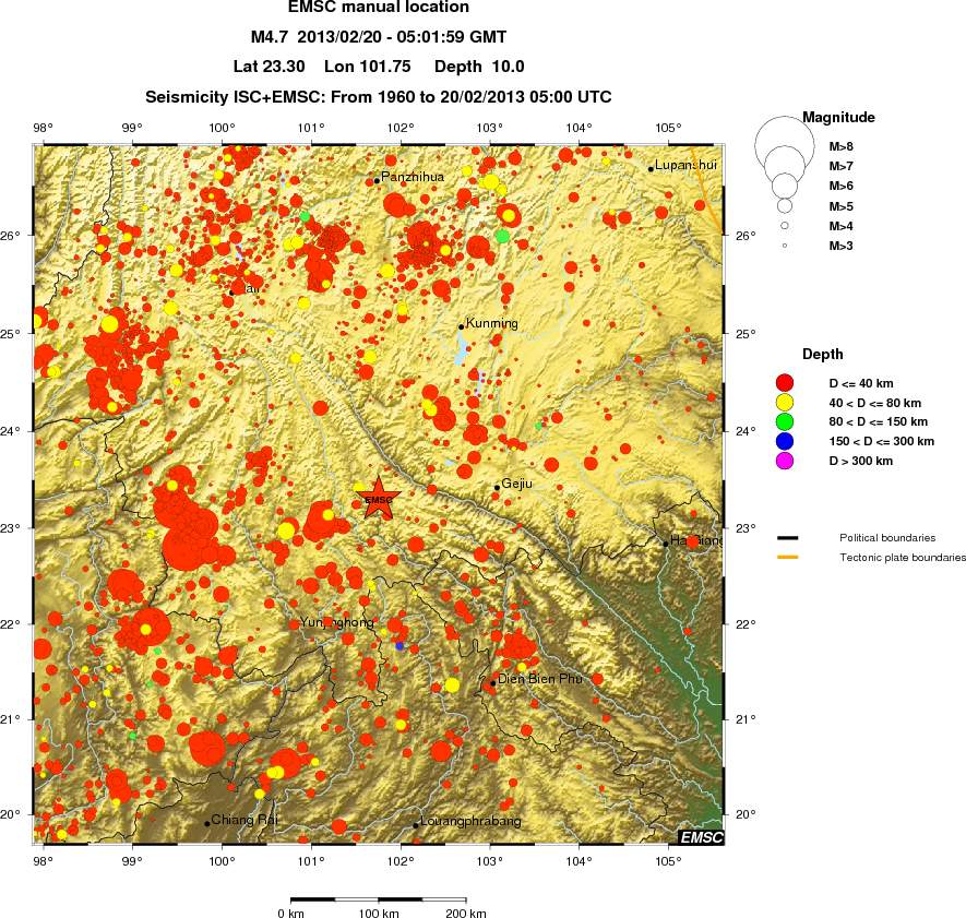 regional historical seismicity