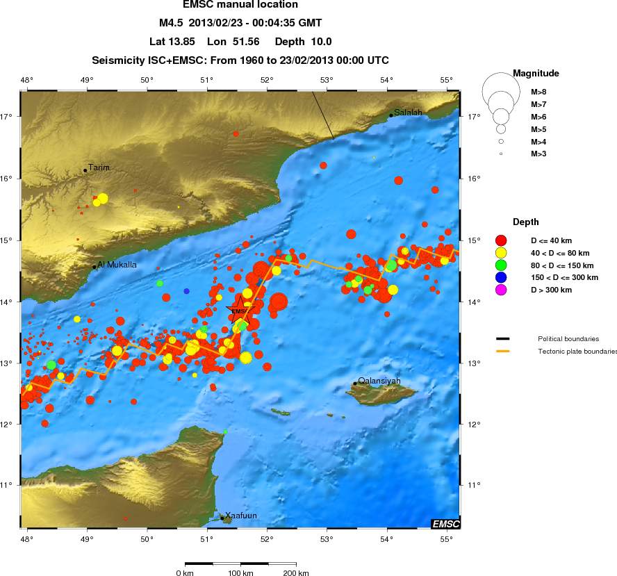 regional historical seismicity