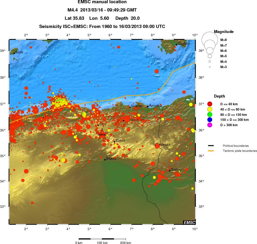 regional historical seismicity