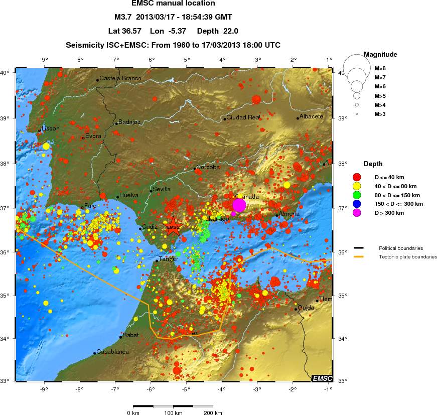 regional historical seismicity