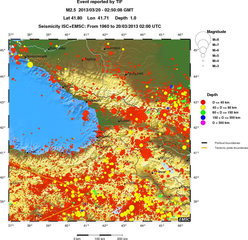 regional historical seismicity