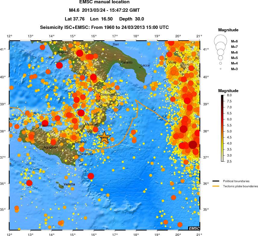 regional magnitude historical seismicity