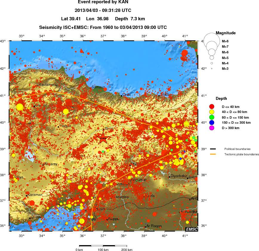regional historical seismicity