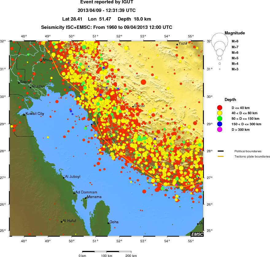 regional historical seismicity