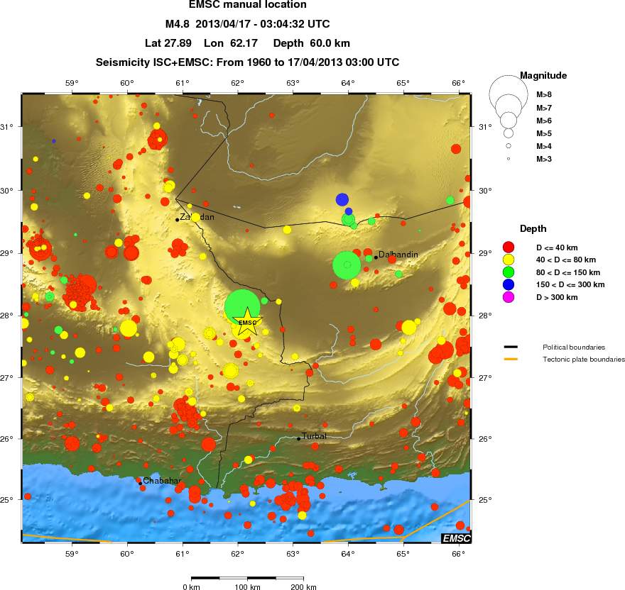 regional historical seismicity