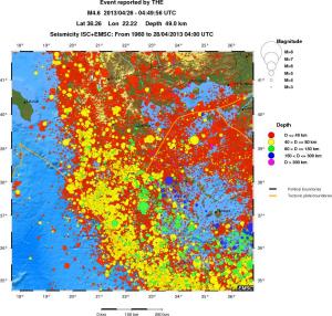 regional historical seismicity