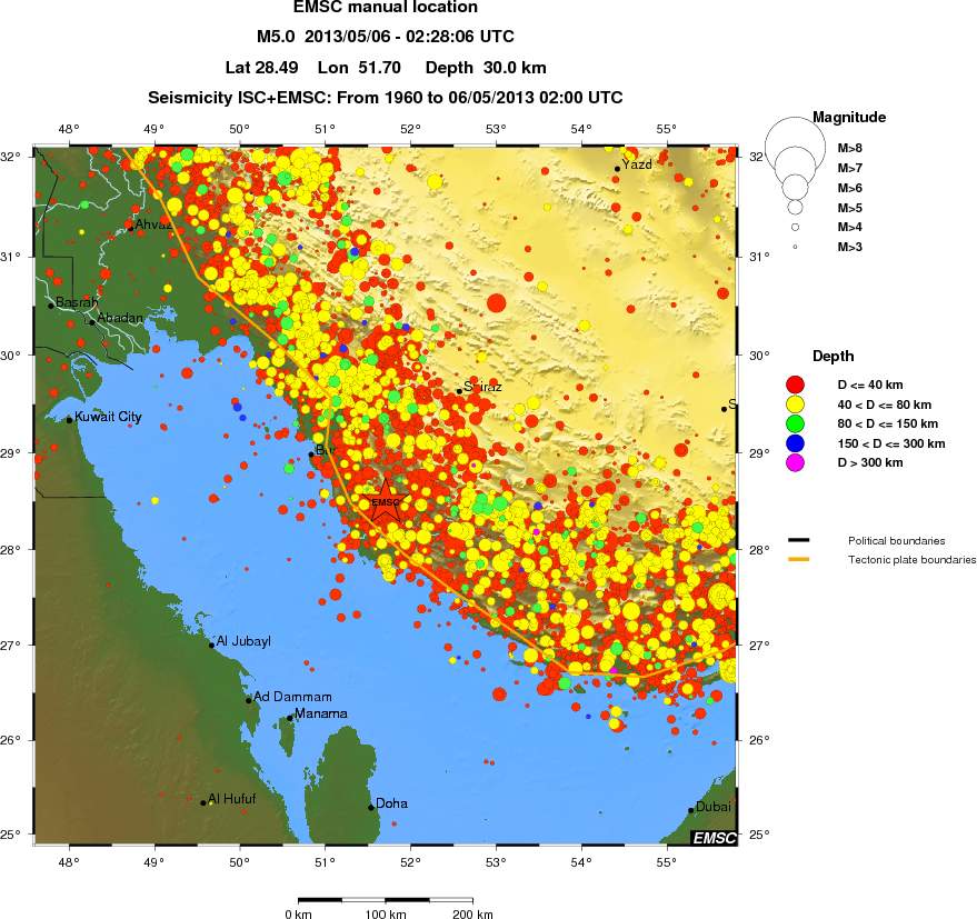 regional historical seismicity